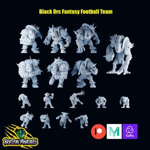 Fantasy Football Black Orc team - PRE-SUPPORTED