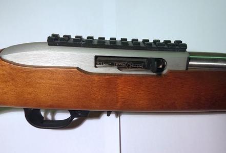 Picatinny rail with sights cutout for Ruger 10/22