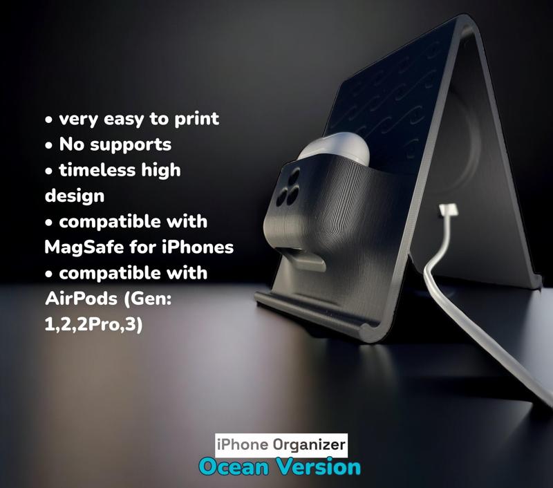 Small Smart Devices Organizer with AirPods slot to keep them
