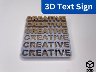 3D Text Sign