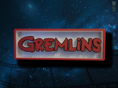 Gremlins Cinema Film Room Sign Box
