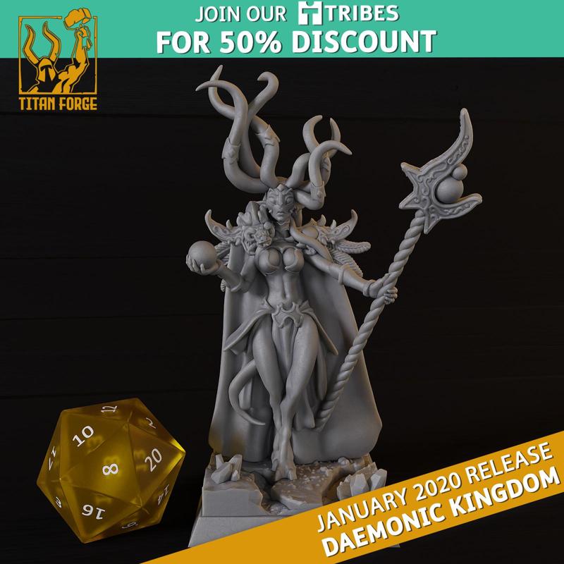 Lilith Daemon Warlock - Daemonic Kingdom - Titan Forge Miniatures January 2020