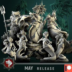 'Into the Deep' May 2021 release 8 STL's miniatures pre-supported