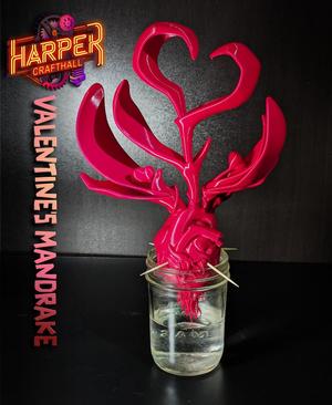 Valentine Mandrake - Sprouting Heart sculpture