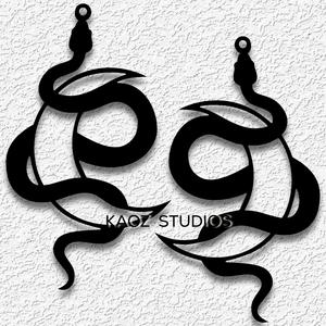 snake moon earrings witchy pendant space spiritual jewelry