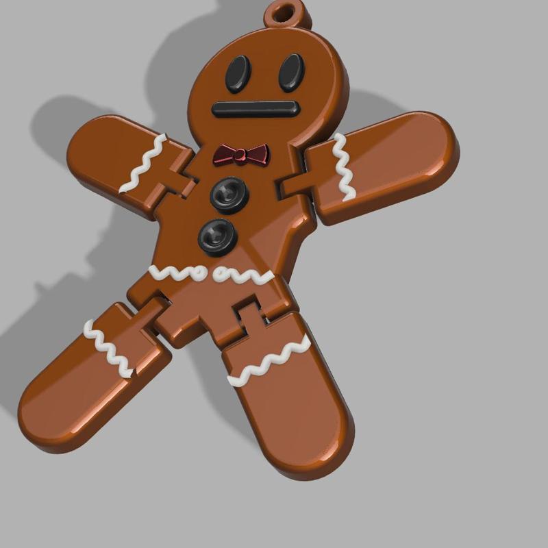 ARTICULATED, GINGERBREAD, MAN, PRINT IN PLACE, CHRISTMAS, ORNAMENT, "MEH"