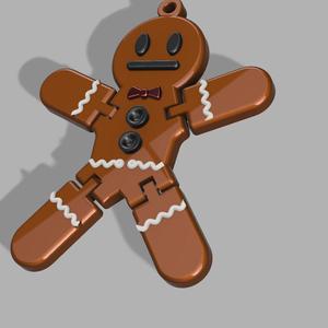 ARTICULATED, GINGERBREAD, MAN, PRINT IN PLACE, CHRISTMAS, ORNAMENT, "MEH"