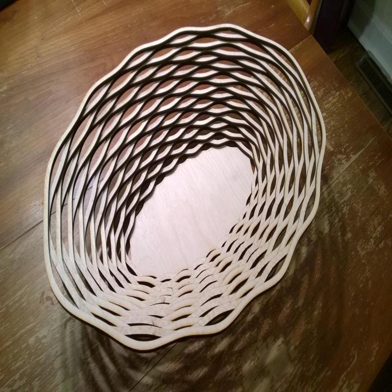 Laser cut oval bowl