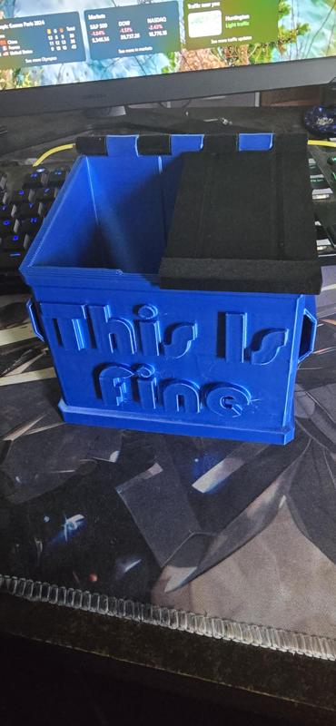 Commander Deck Box - Dumpster - This Is Fine (No Supports)