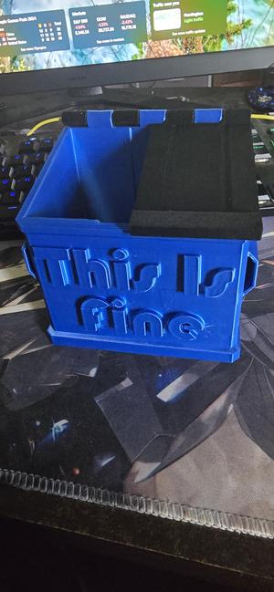 Commander Deck Box - Dumpster - This Is Fine (No Supports)