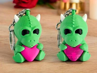Baby Dragon Valentine's Day Figurine / Keychain 