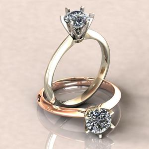 Solitaire 1ct Diamond Ring 3D Model -0198