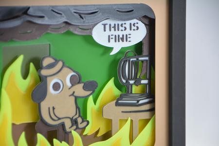 🔥 This Is Fine - 3D Printer on Fire - Shadow Box 🔥