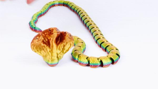 ARTICULATED COBRA SNAKE WITH 3 HEADS FLEXI PET Print-in-place