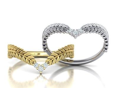 Chevron ring  Nature band design
