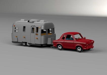 Airstream Trailer and Towing Vehicle