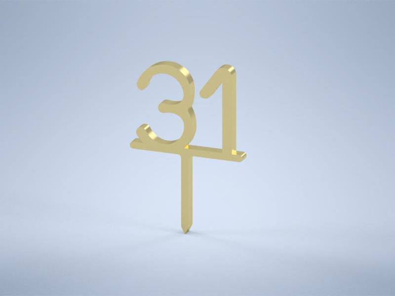 Birthday number 31 for cake (easy to print)