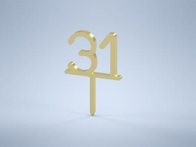 Birthday number 31 for cake (easy to print)