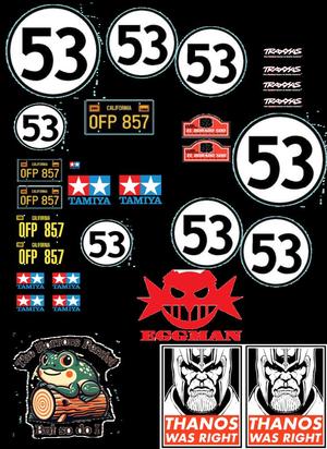 Tamiya VW Beetle taillight insert and Love Bug Sticker sheet
