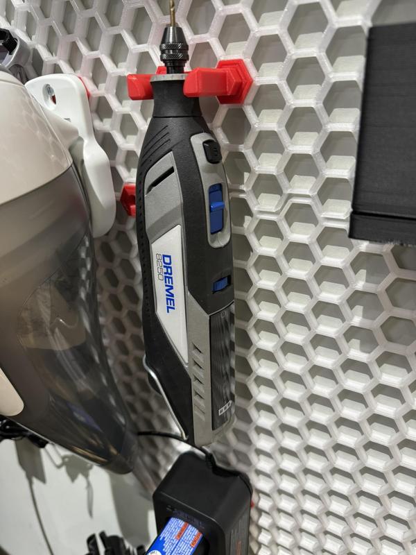Dremel 82XX (and similar, i.e. Bosch) Mount for Honeycomb Storage Wall