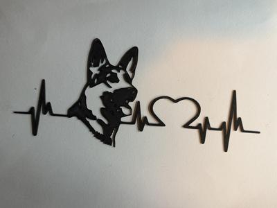 Love Germ Shepherd (dog silhouette)