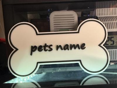 PET NAME DOG BONE SIGN - FULLY EDITABLE 