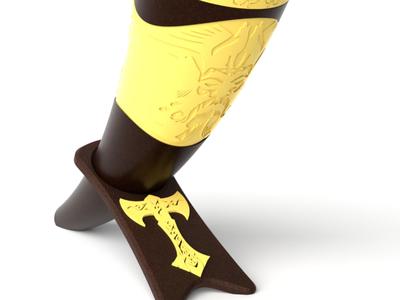 Viking Axe Drinking Horn Stand Holder