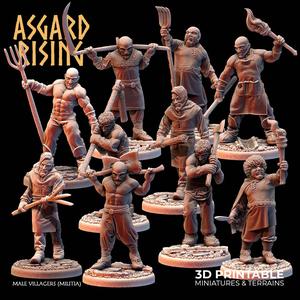 Male Villagers (Militia) /EasyToPrint/ /Pre-supported/