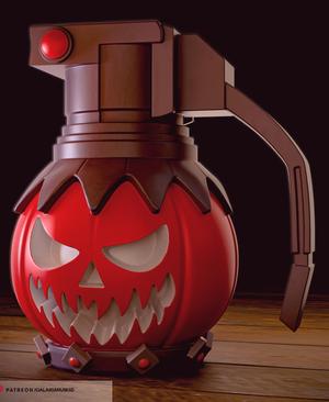 Halloween grenade decor and pot