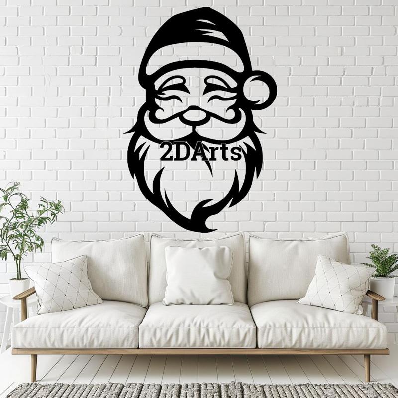 Santa Claus 2D Wall Art/Window Art - Digital STL & SVG Files for 3D Printing and Laser Cutting