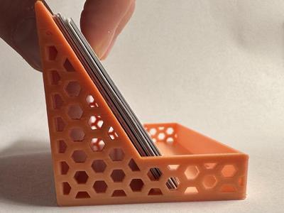 Business Card Holder with Honeycomb Pattern
