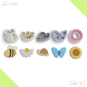 Spring Polymer Clay Cutter Package, 5 Models, 2 Cutter Version, 5 Sizes Included, No: 1093