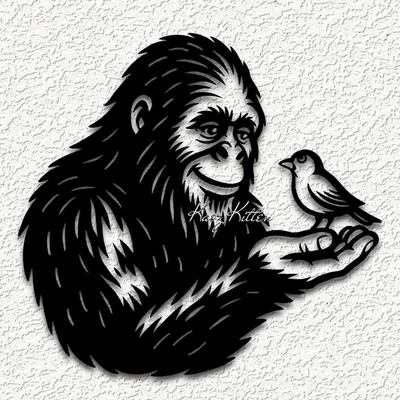 bigfoot squatch bird wall art home decor