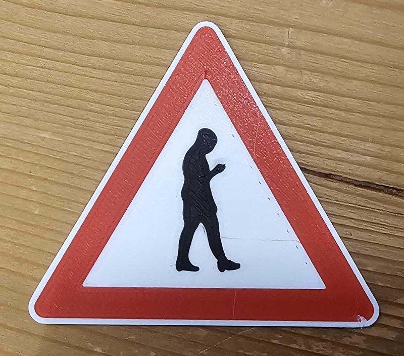 "Verkehrszeichen" Achtung Smombies! (Frau) / "Traffic sign" Beware! Smombies (female)