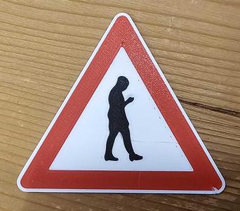 "Verkehrszeichen" Achtung Smombies! (Frau) / "Traffic sign" Beware! Smombies (female)
