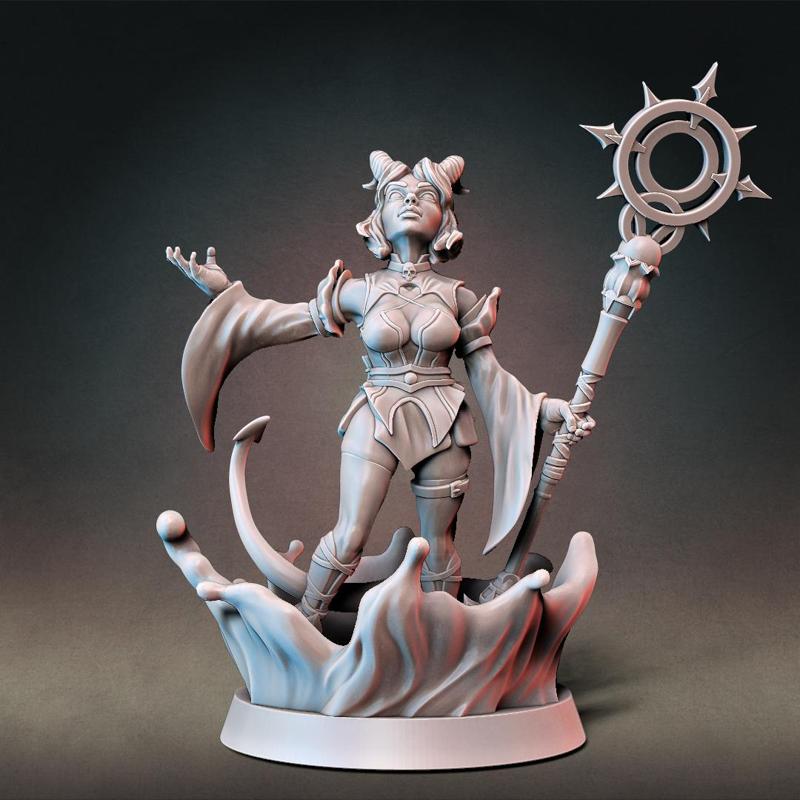 Tiefling Wizard / Warlock - w/ Modular Hands (Presupported)