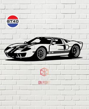 FORD GT40 VINTAGE - 2D WALL ART #2