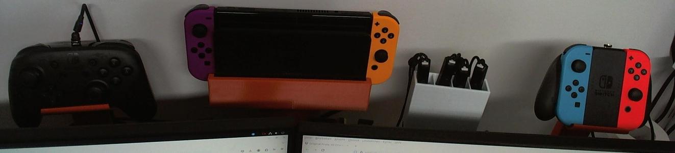 Holder for Nintendo Switch charging station, controller and controller rails (hand straps)