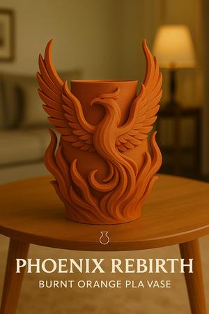 Phoenix-shaped vase art organizer for rebirth glow