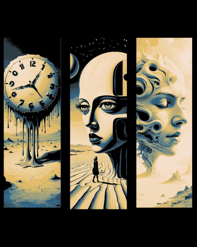 The world of sand and the twisted mind - Salvador Dali inspiration set of bookmarks