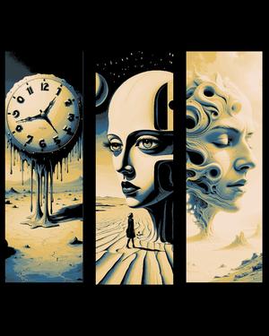 The world of sand and the twisted mind - Salvador Dali inspiration set of bookmarks