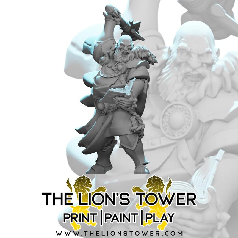 Human Male War Cleric (32mm scale miniature)