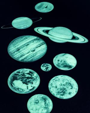 Glowing Solar System // 8 Planets + Moon Glow Filament Decals