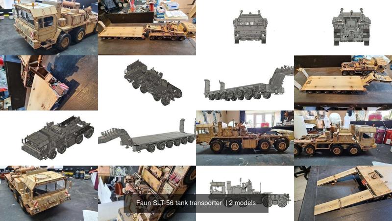 Faun SLT-56 tank transporter  3D Model Collection