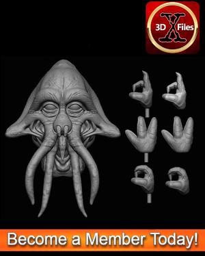 Quarren Head Sculpt – Custom Star Wars Action Figure – 3D Print File STL