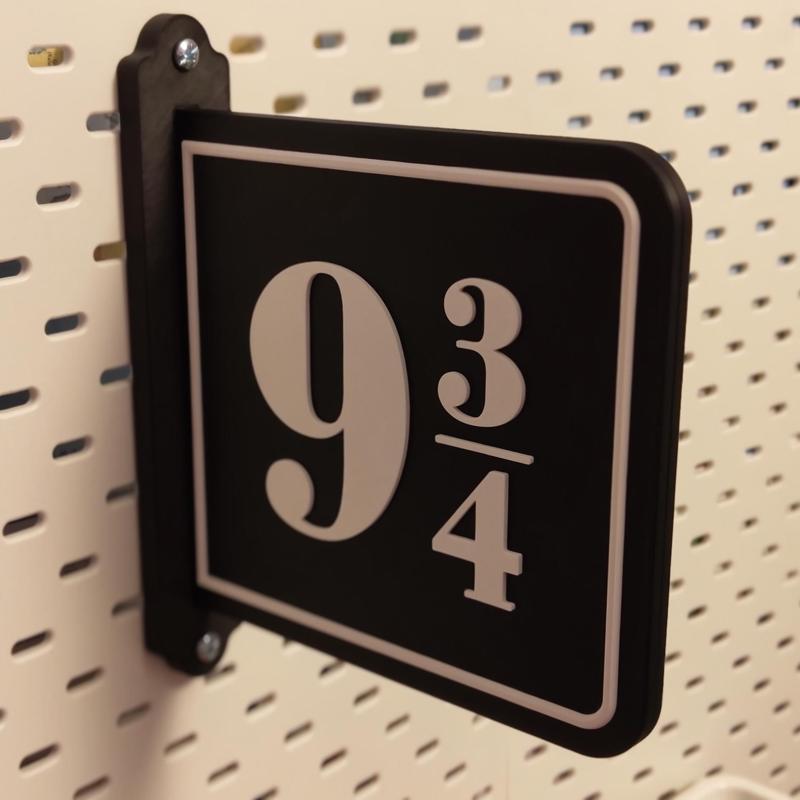 Harry Potter 9 3/4 Train Platform Sign - Ikea Skadis Compatible