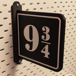 Harry Potter 9 3/4 Train Platform Sign - Ikea Skadis Compatible