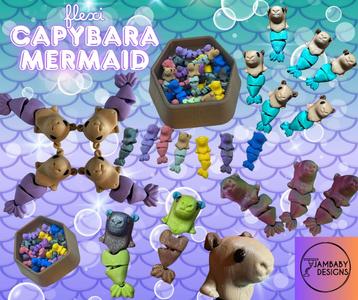 Flexi Capybara Mermaid-- No AMS needed, perfect for minis!!