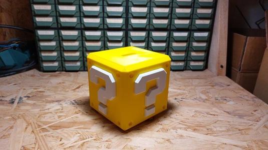 Super Mario "?" Cube - Secret box + Piggy bank + Container
