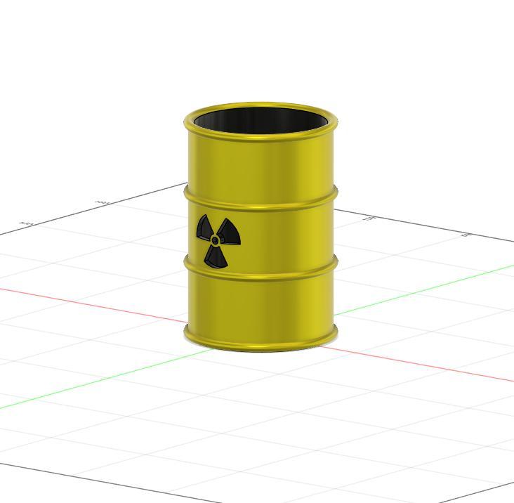 Toxic waste barrel pen holder